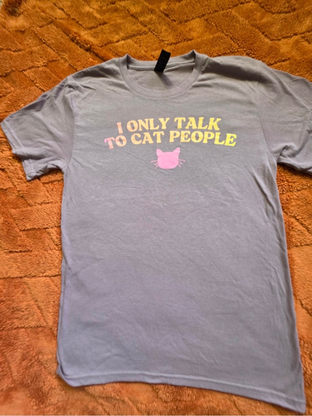 I Only Talk to Cat People Graphic Cat T-Shirt - Light Gray
